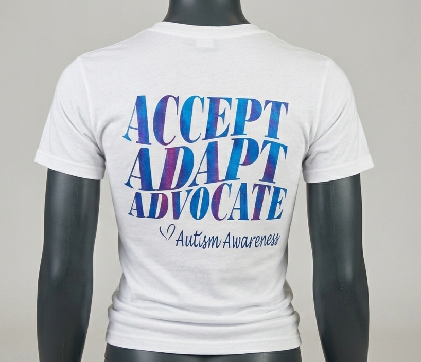 Accept Adapt Advocate autism awareness tee