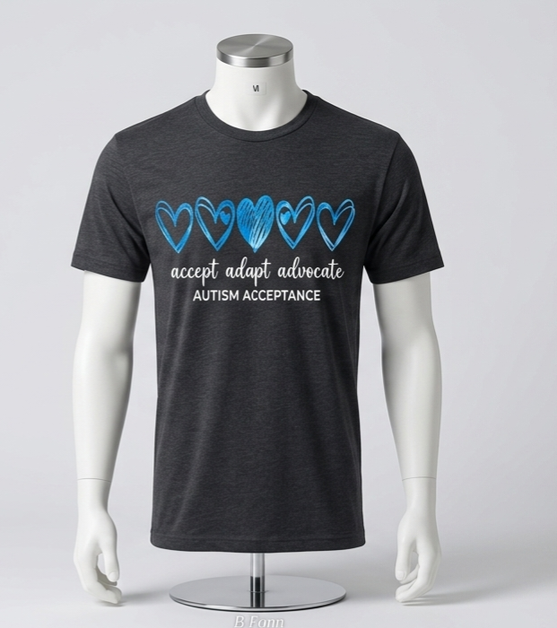 Accept Adapt Advocate charcoal tee