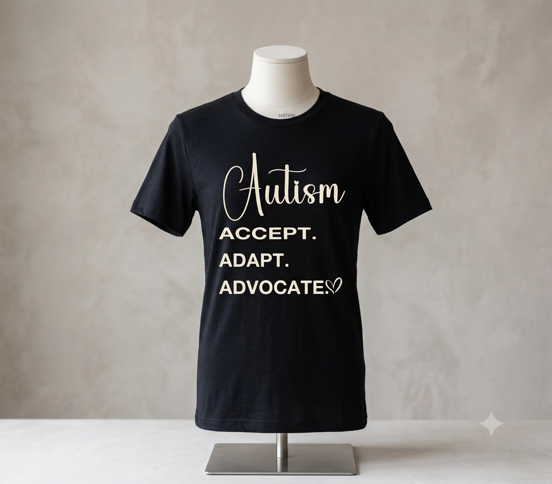 Autism script black tee